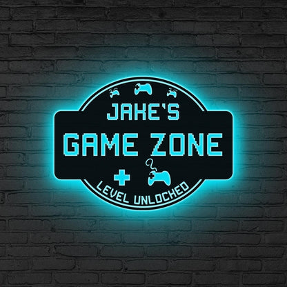 Game Controller Metal Wall Art Led Lights, Custom Gamer Name Sign, Game Room Decor, Boy Room Decor, Video Game Art, Xmas Gift for Gamers