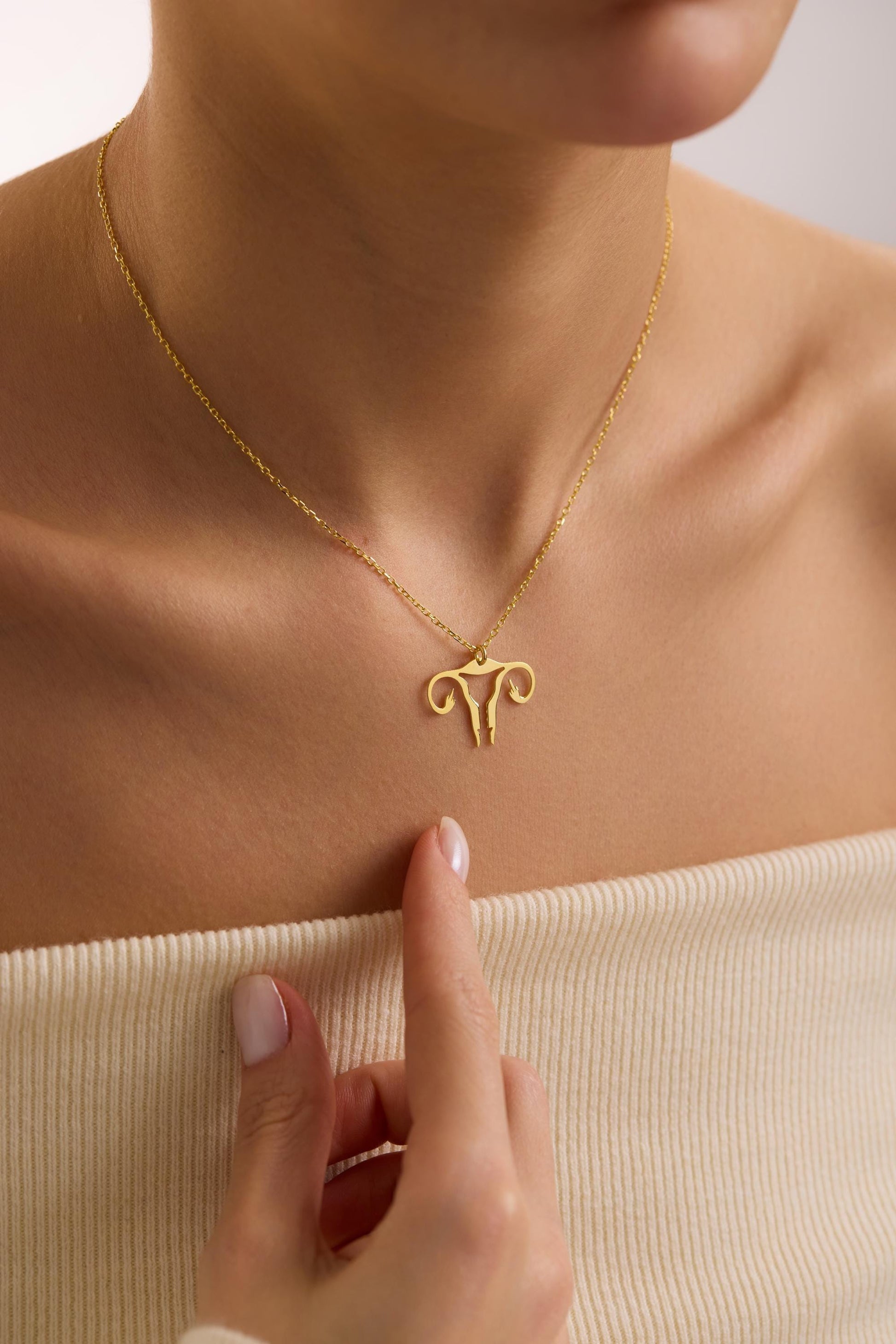 Middle Finger Tiny Uterus Necklace, My Body My Choice Necklace, Abortion Rights Jewelry, Uterus Charm Jewelry, Necklace for Women, Gifts