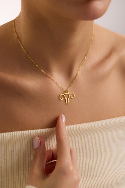Middle Finger Tiny Uterus Necklace, My Body My Choice Necklace, Abortion Rights Jewelry, Uterus Charm Jewelry, Necklace for Women, Gifts