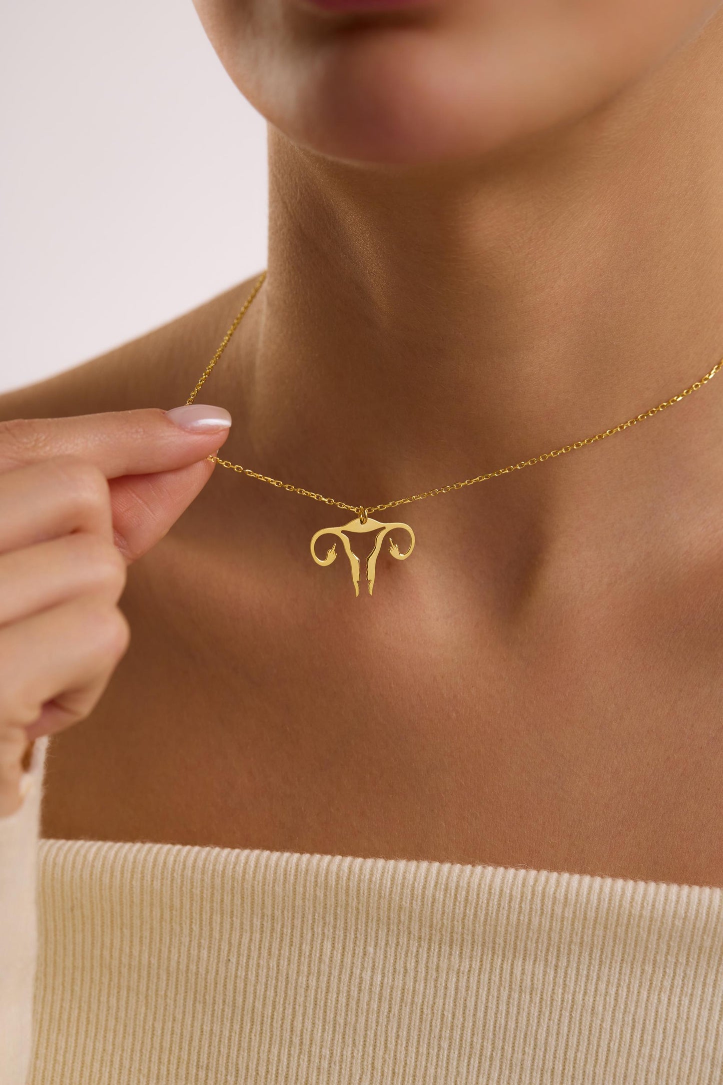 Middle Finger Tiny Uterus Necklace, My Body My Choice Necklace, Abortion Rights Jewelry, Uterus Charm Jewelry, Necklace for Women, Gifts