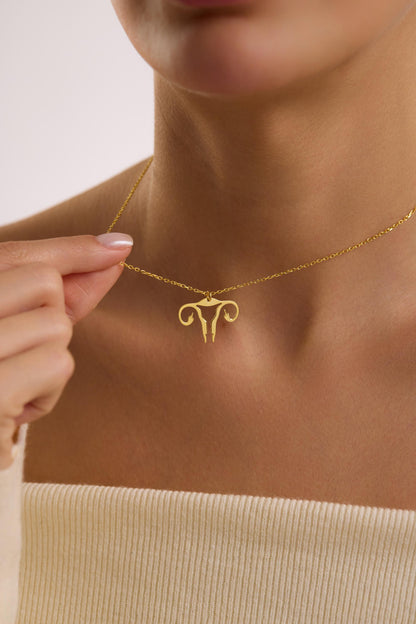 Middle Finger Tiny Uterus Necklace, My Body My Choice Necklace, Abortion Rights Jewelry, Uterus Charm Jewelry, Necklace for Women, Gifts