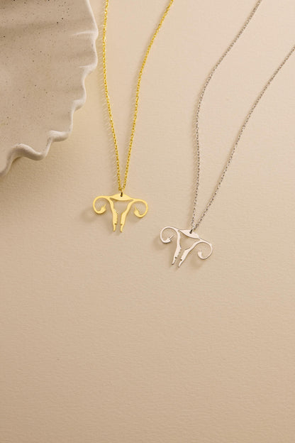 Middle Finger Tiny Uterus Necklace, My Body My Choice Necklace, Abortion Rights Jewelry, Uterus Charm Jewelry, Necklace for Women, Gifts