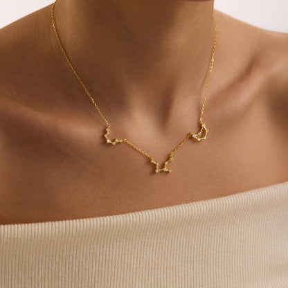 Gold Zodiac Constellation Layered Necklace, Astrology Jewelry, Dainty Taurus Necklace, Zodiac Necklace, Choker Necklace, Taurus Gift