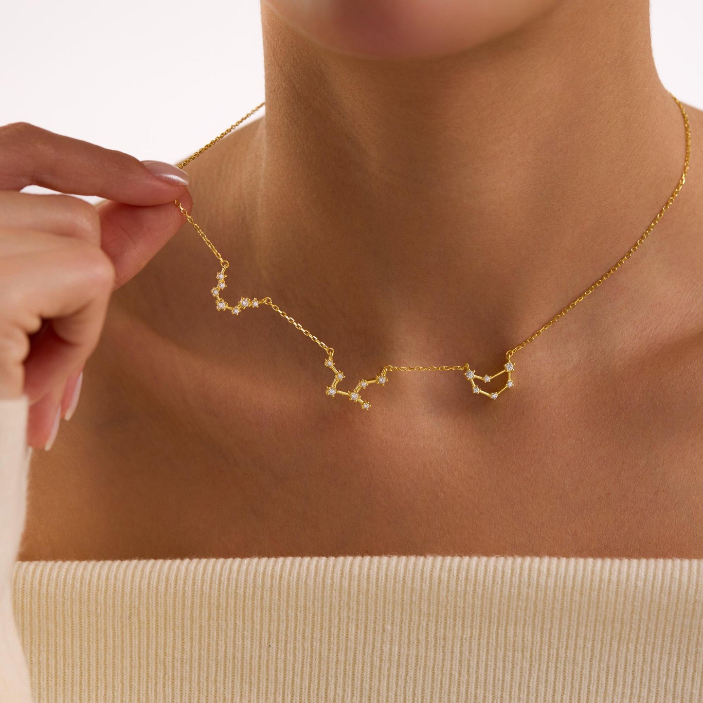 Gold Zodiac Constellation Layered Necklace, Astrology Jewelry, Dainty Taurus Necklace, Zodiac Necklace, Choker Necklace, Taurus Gift