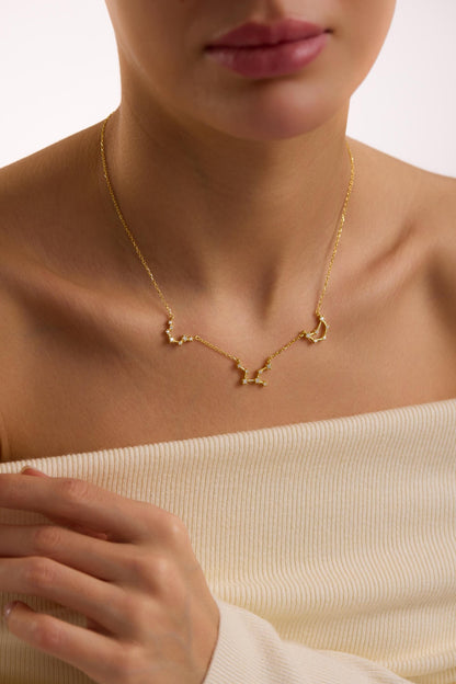 Gold Zodiac Layered Necklace, Gemini Cancer Leo Virgo Libra Gift Jewelry, Dainty Constellation Choker, Christmas Gift, Personalized Jewelry