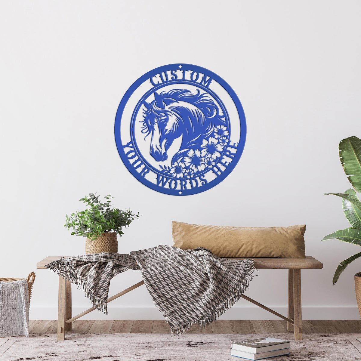 Metal Horse Sign with Custom Name - Unique Horse Stable Art - Personalized Wall Hanging - Charming Farmhouse Decor - Gift for Her