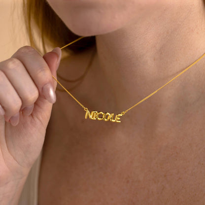 Personalized Bubble Name Necklace, Tiny Balloon Name Necklace, Custom Letter Necklace, Gift for her, Bridesmaid Gift, Christmas Gift for Mom
