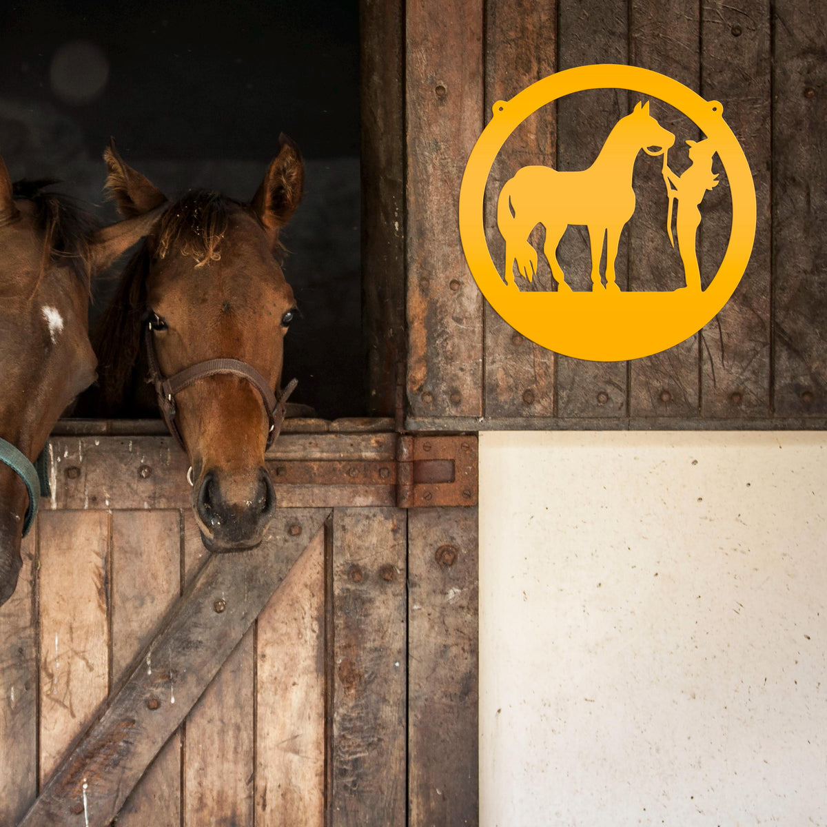 Metal Horse Stall Sign, Tennessee Walker Sign, Horse and Owner Sign