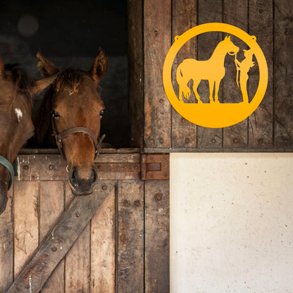 Metal Horse Stall Sign, Tennessee Walker Sign, Horse and Owner Sign