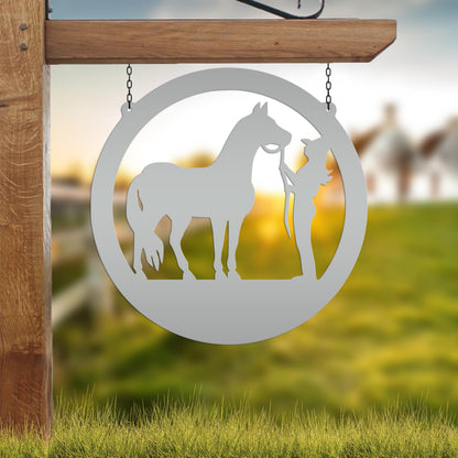 Metal Horse Stall Sign, Tennessee Walker Sign, Horse and Owner Sign