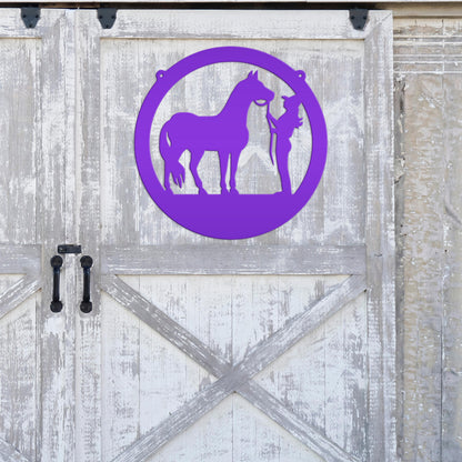 Metal Horse Stall Sign, Tennessee Walker Sign, Horse and Owner Sign