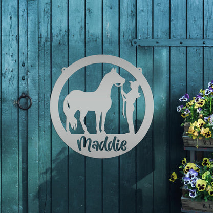 Horse Stall Name Plate, Custom Equestrian Themed Bedroom Decoration, Barrel Race Award, Gift for Horse Owner, Personalized Rider Plaque