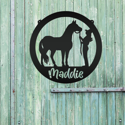 Custom Horse Name Metal Sign, Horse owner gift, Gift for barrel racer