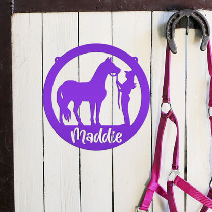 Custom Horse Name Metal Sign, Horse owner gift, Gift for barrel racer
