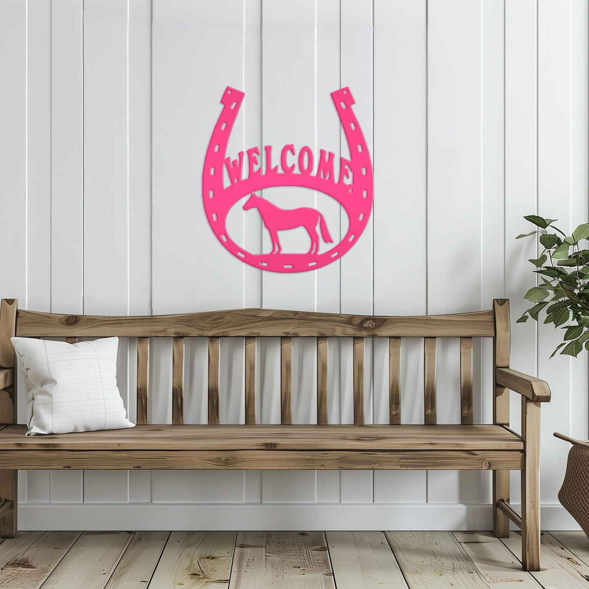Horseshoe Welcome Metal Sign