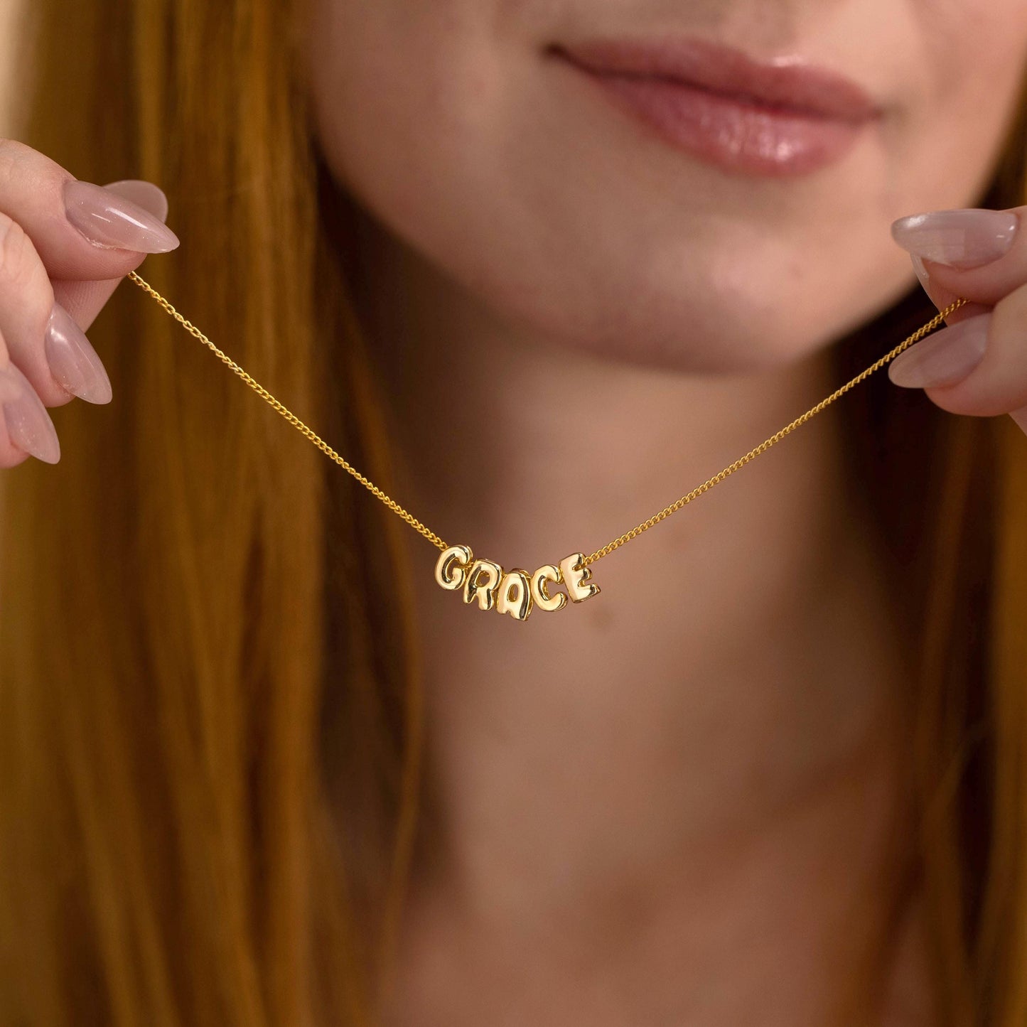 Personalized Bubble Letter Necklace, Custom 3D Name Necklace, Gold Name Jewelry for Women, Dainty Gift for Mom, Christmas Gift for Her