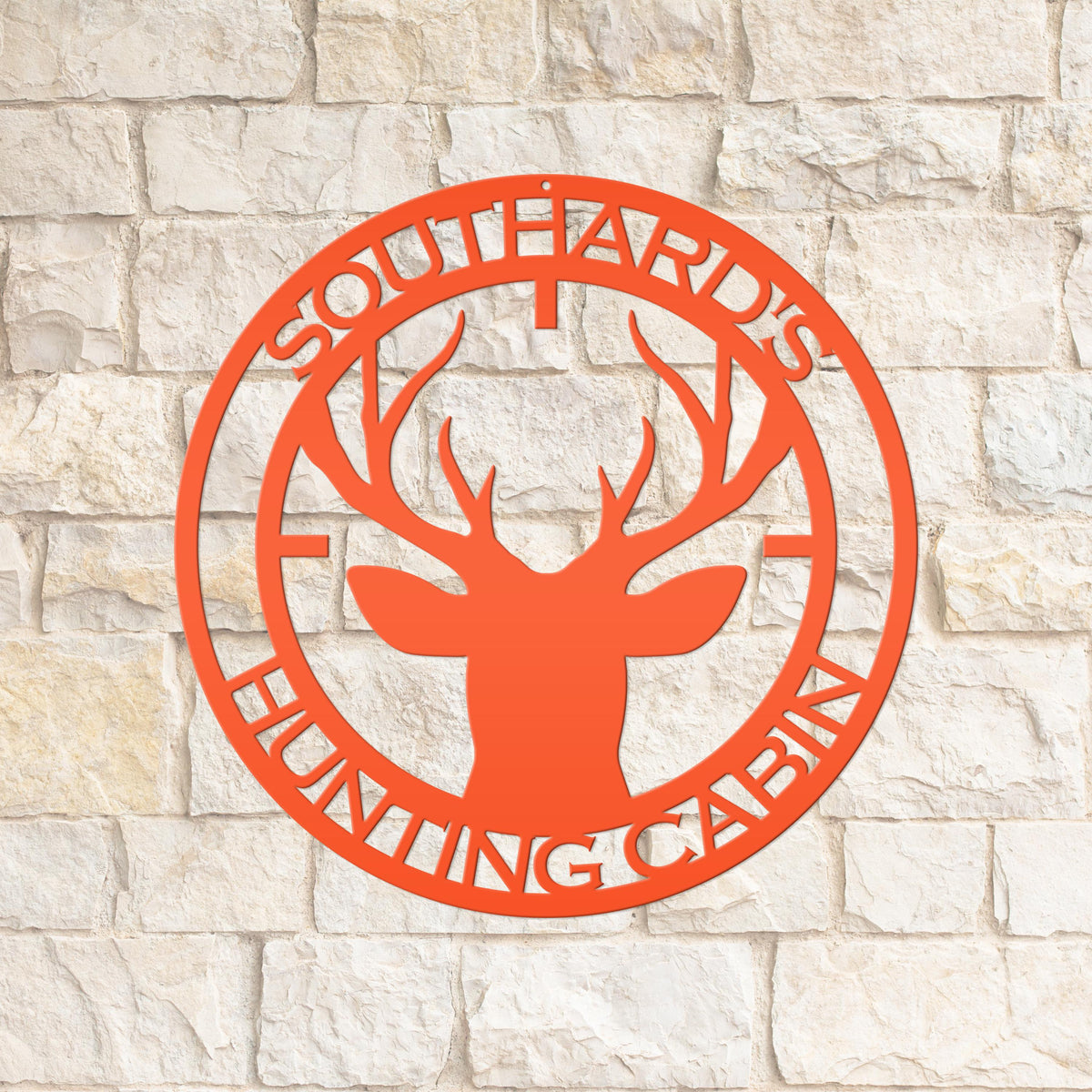 Custom Metal Deer Sign, Hunting Cabin Sign, Buck in Cross Hairs Sign