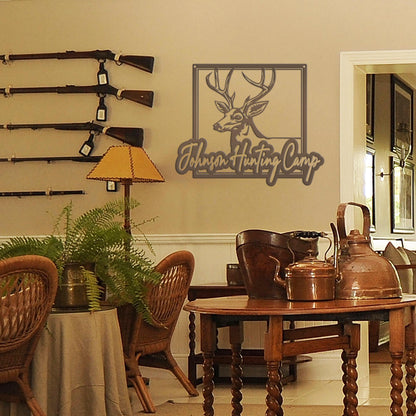 Personalized Deer Hunting Camp Metal Sign - Your Own Wording