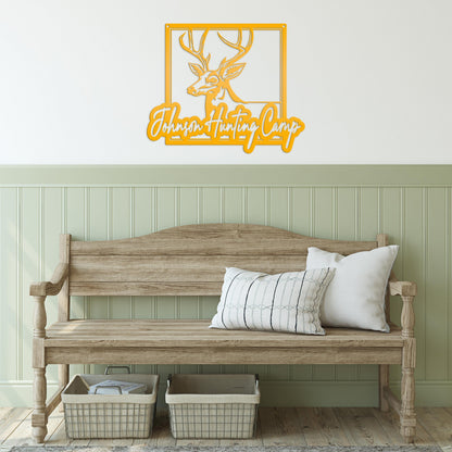 Personalized Deer Hunting Camp Metal Sign - Your Own Wording