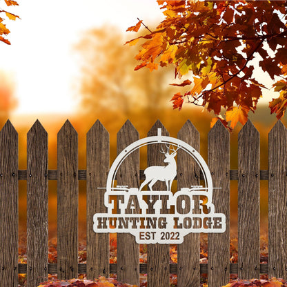 Custom Deer Hunting Metal Sign - Personalized
