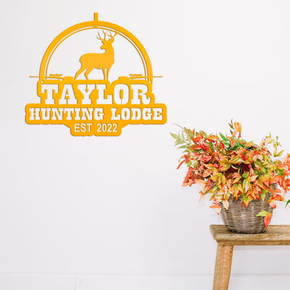Custom Deer Hunting Metal Sign - Personalized