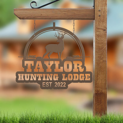 Custom Deer Hunting Metal Sign - Personalized