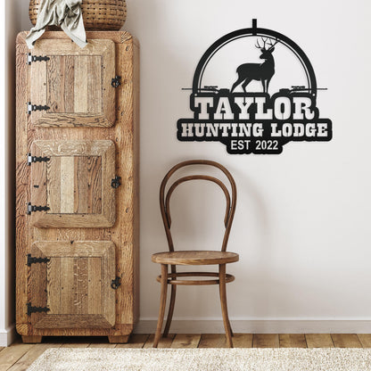 Custom Deer Hunting Metal Sign - Personalized