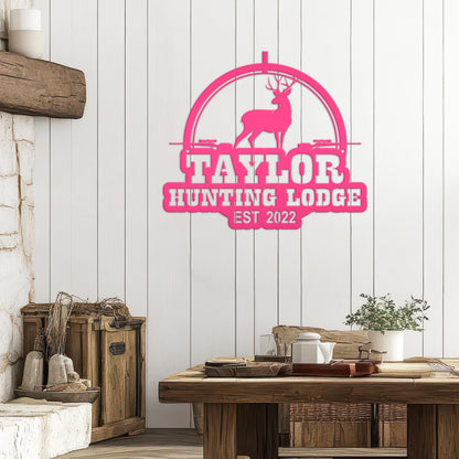 Custom Deer Hunting Metal Sign - Personalized
