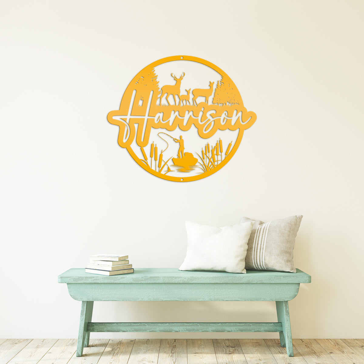 Custom Deer and Hunting Scene  Sign- Personalized Sign
