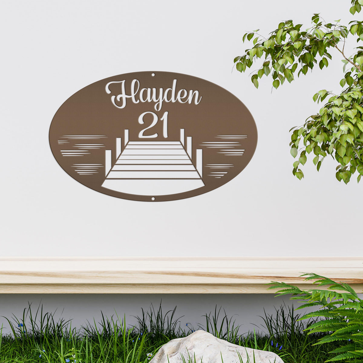 Personalized Family Lake Lot Number Metal Sign