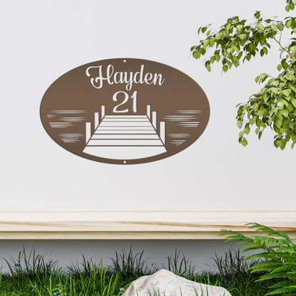 Personalized Family Lake Lot Number Metal Sign