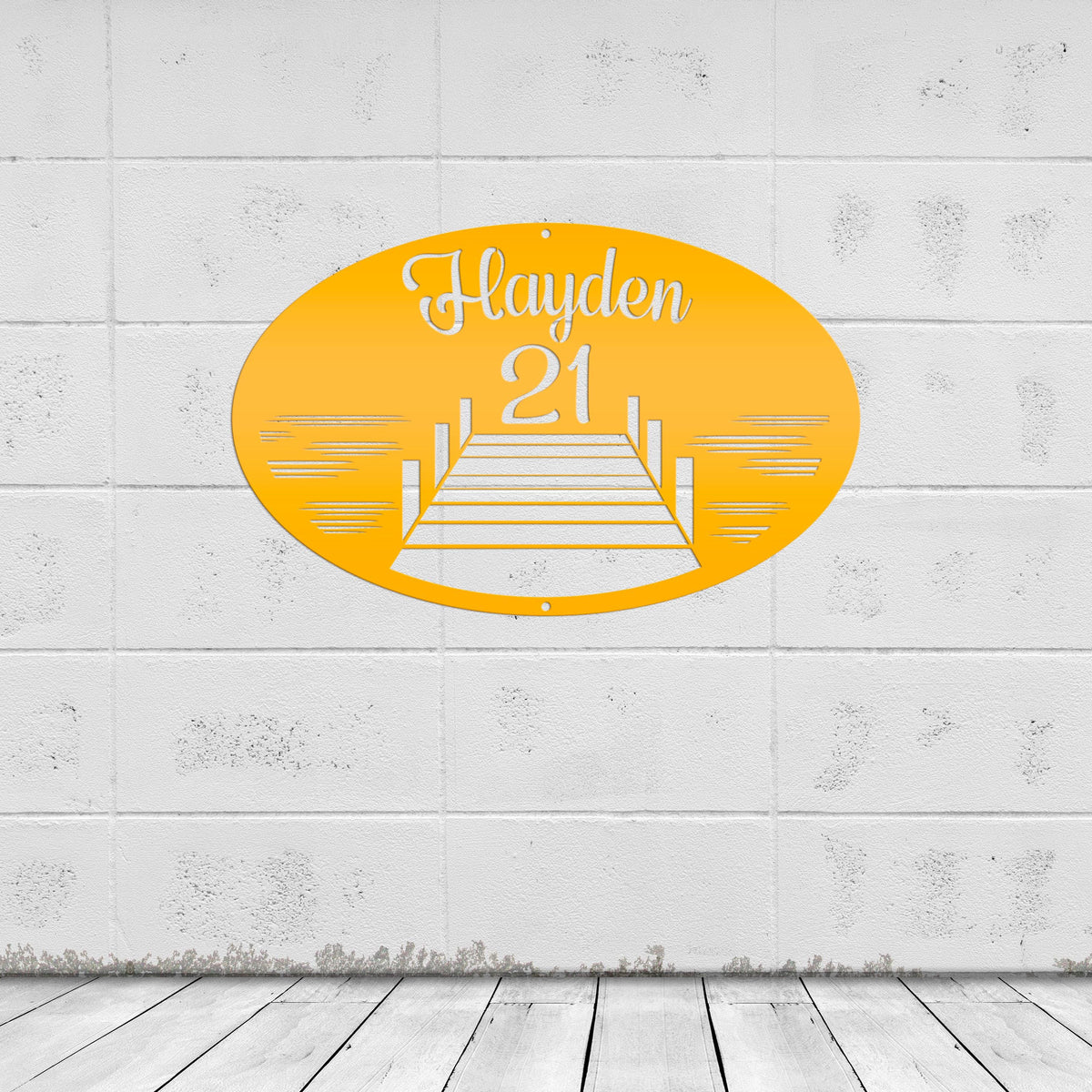 Personalized Family Lake Lot Number Metal Sign