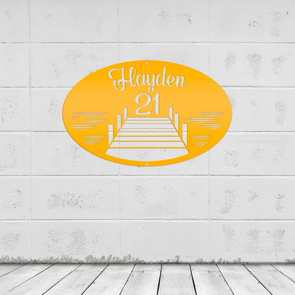 Personalized Family Lake Lot Number Metal Sign