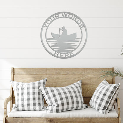 Lake Lot Address Sign, Metal Lake House Decor, Custom Gift Idea For Father's Day, Personalized Fishing Cabin Outdoor Wall Marker, Fisherman