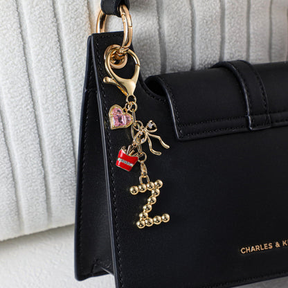 Custom keychain, personalized bag charm, handbag accessory,initial and birthstone keychain, bridesmaid gift，Christmas gift for her