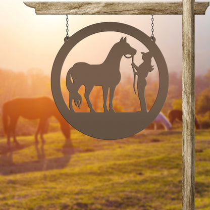 Metal Horse Stall Sign, Tennessee Walker Sign, Horse and Owner Sign