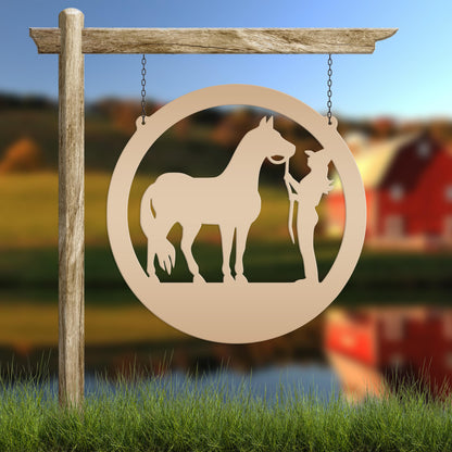 Metal Horse Stall Sign, Tennessee Walker Sign, Horse and Owner Sign