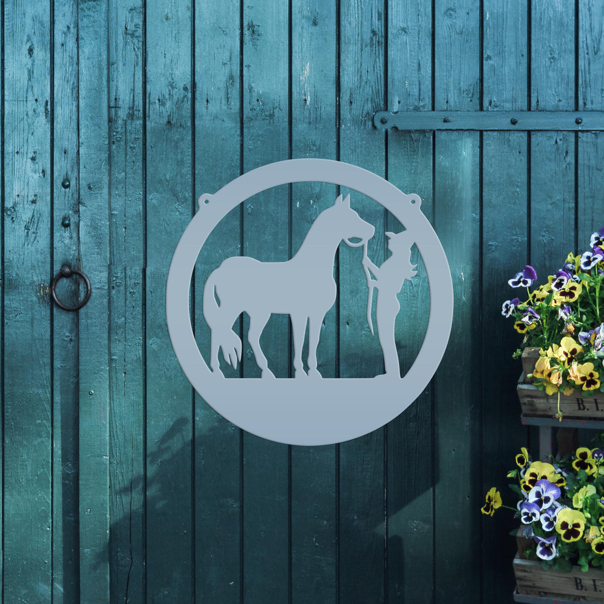 Metal Horse Stall Sign, Tennessee Walker Sign, Horse and Owner Sign