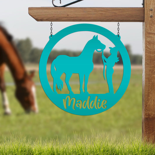 Horse Stall Name Plate, Custom Equestrian Themed Bedroom Decoration, Barrel Race Award, Gift for Horse Owner, Personalized Rider Plaque