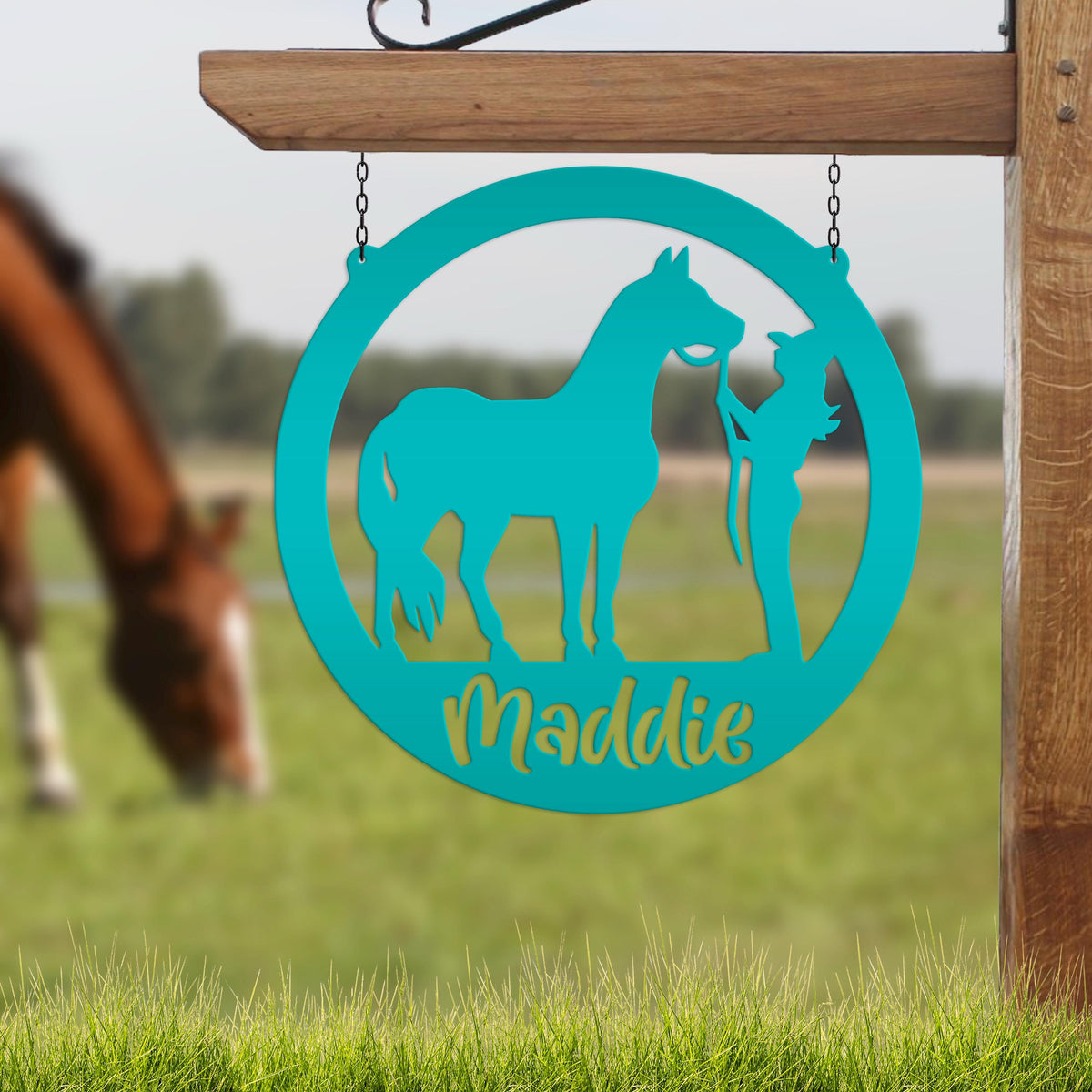 Custom Horse Name Metal Sign, Horse owner gift, Gift for barrel racer