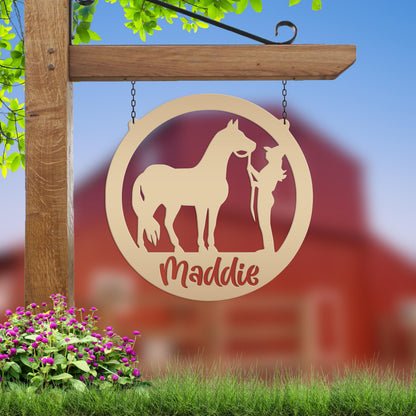 Custom Horse Name Metal Sign, Horse owner gift, Gift for barrel racer