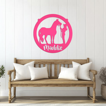 Custom Horse Name Metal Sign, Horse owner gift, Gift for barrel racer