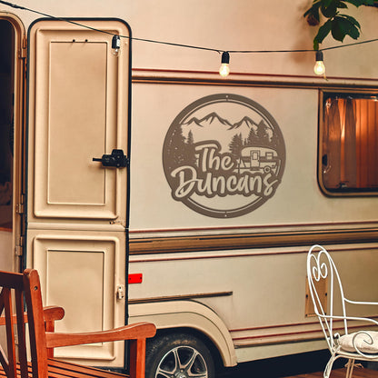 Custom Camper Sign-Family Camping Sign