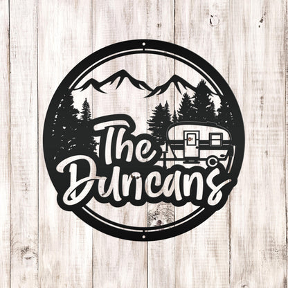 Custom Camper Sign-Family Camping Sign