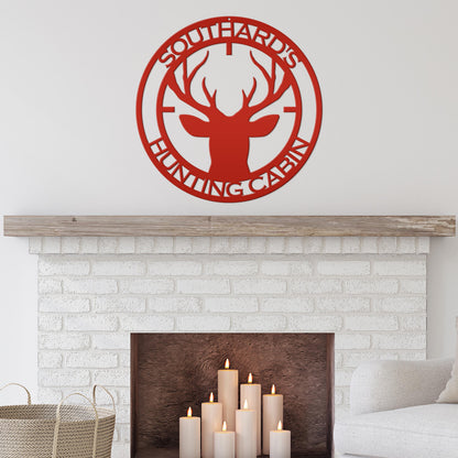 Custom Metal Deer Sign, Hunting Cabin Sign, Buck in Cross Hairs Sign