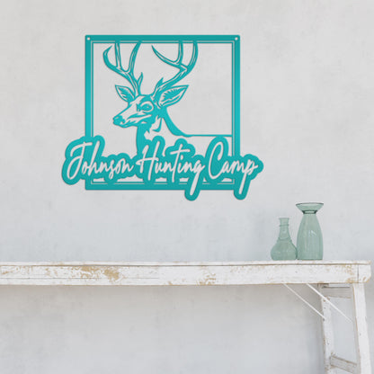 Personalized Deer Hunting Camp Metal Sign - Your Own Wording
