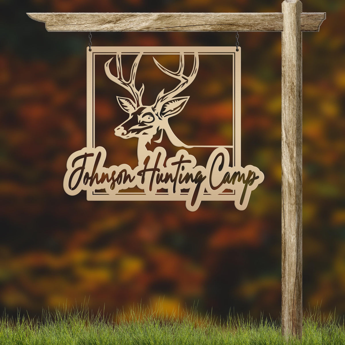 Personalized Deer Hunting Camp Metal Sign - Your Own Wording