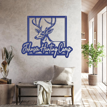 Personalized Deer Hunting Camp Metal Sign - Your Own Wording