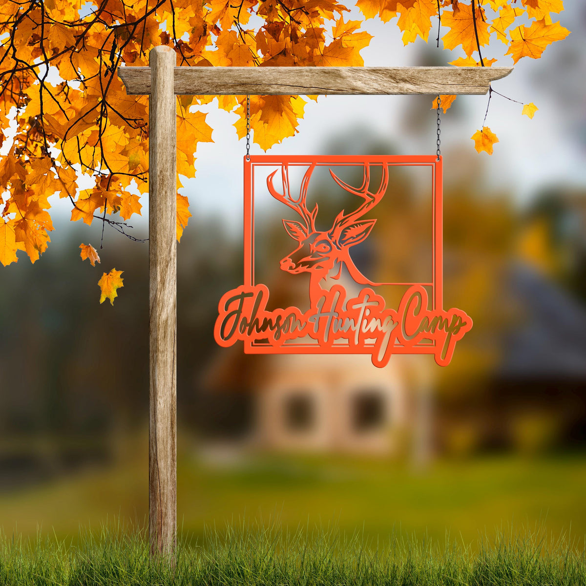 Personalized Deer Hunting Camp Metal Sign - Your Own Wording