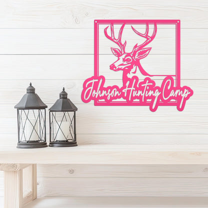 Personalized Deer Hunting Camp Metal Sign - Your Own Wording
